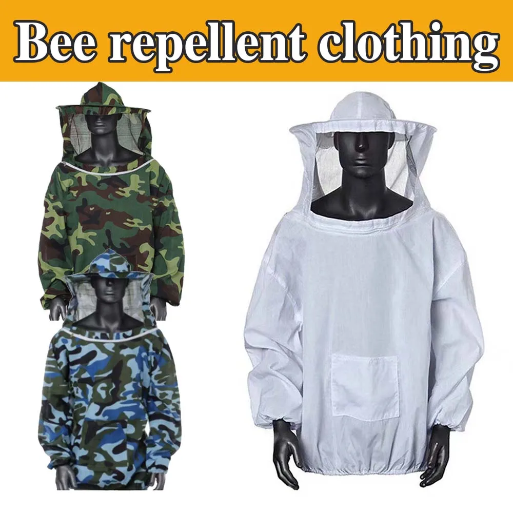 

1 Set Protective Beekeeping Suits Safety Clothing Cotton Siamese Defend Bee Keeping Suit Fit to M L XL XXL Size Camo Blue Green