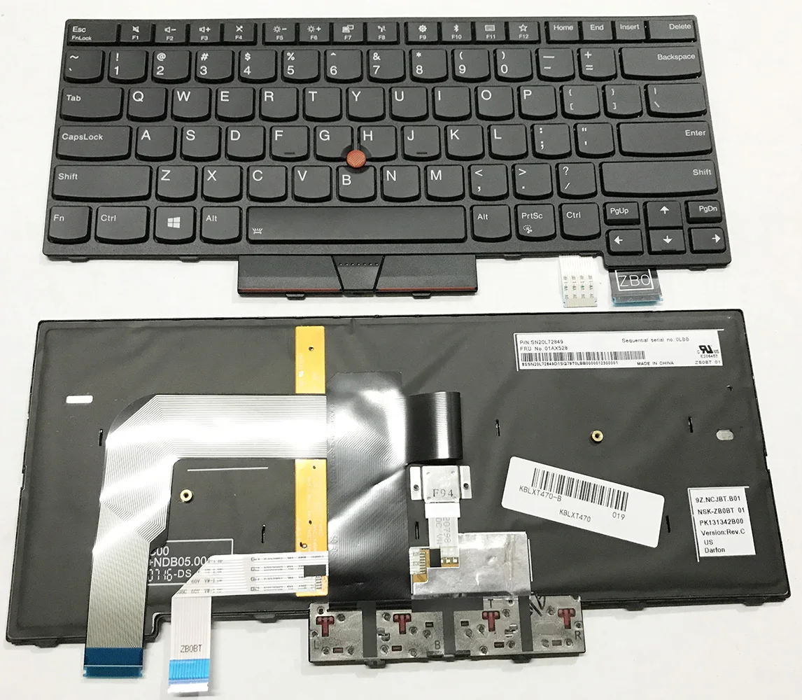 

Laptop Keyboard for Lenovo Thinkpad T470 T480 A475 A485 US With Backlit with Point