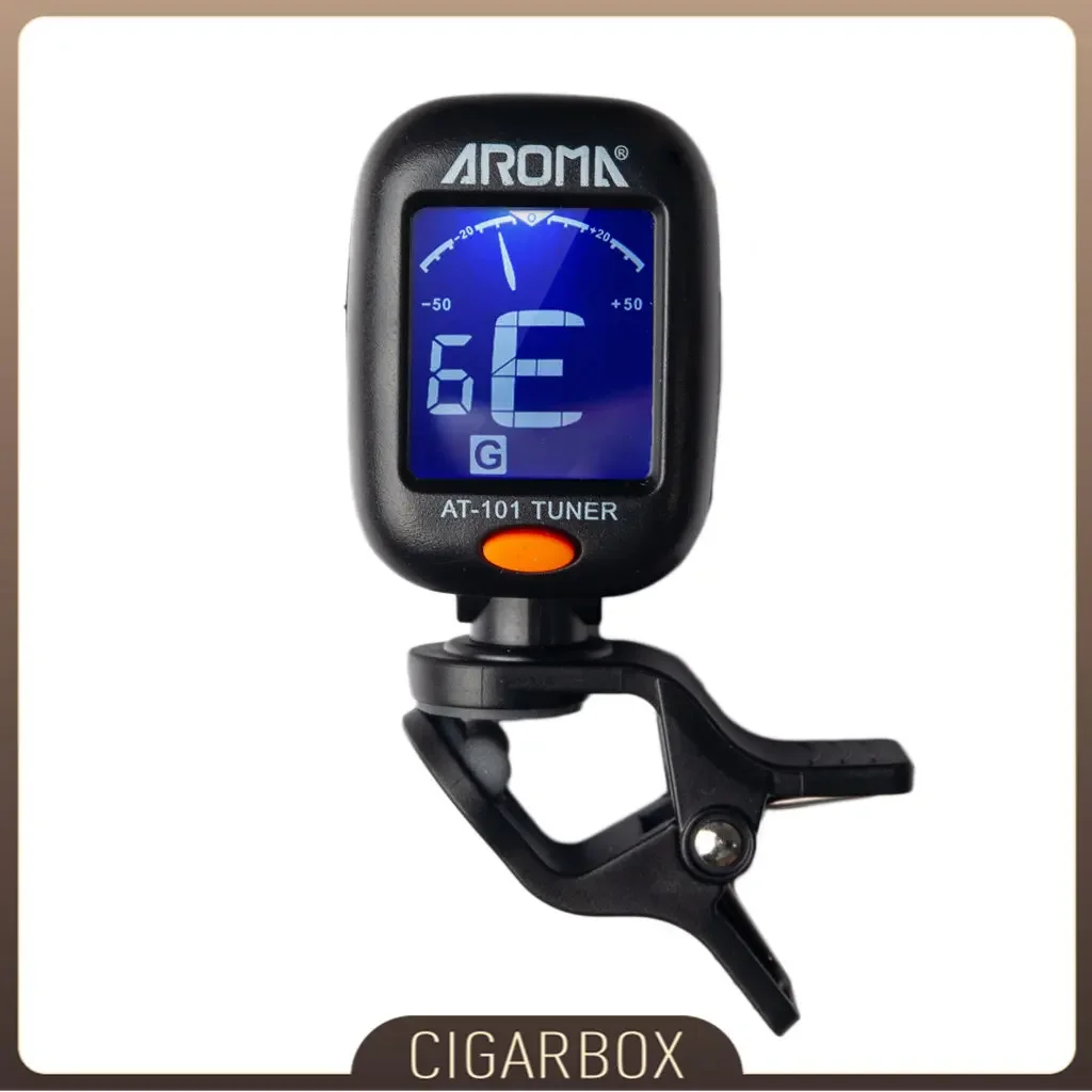 AROMA AT-101 Portable Mini Clip-on Digital Tuner Guitarra Tuner With Foldable Rotating Clip High Sensitivity Guitar Accessories