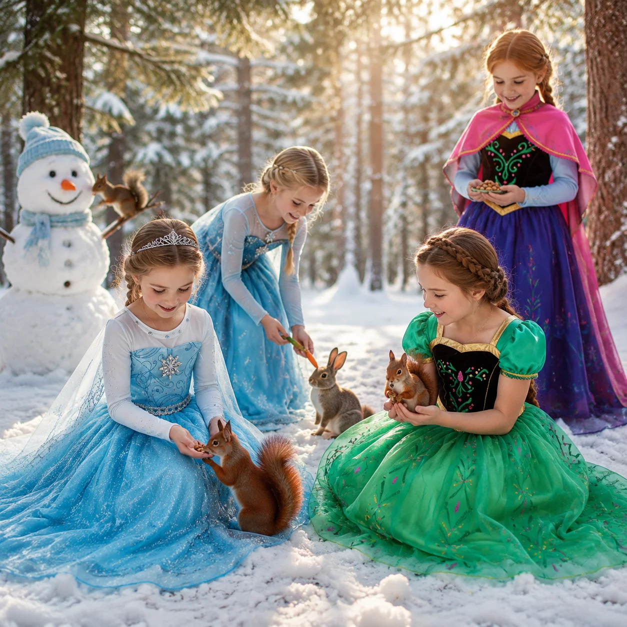 Vestido de Elsa y Anna de Frozen para Niñas, Disfraz de Princesa para Halloween, Navidad, Cumpleaños, Carnaval, para Niñas de 2 a 8 Años