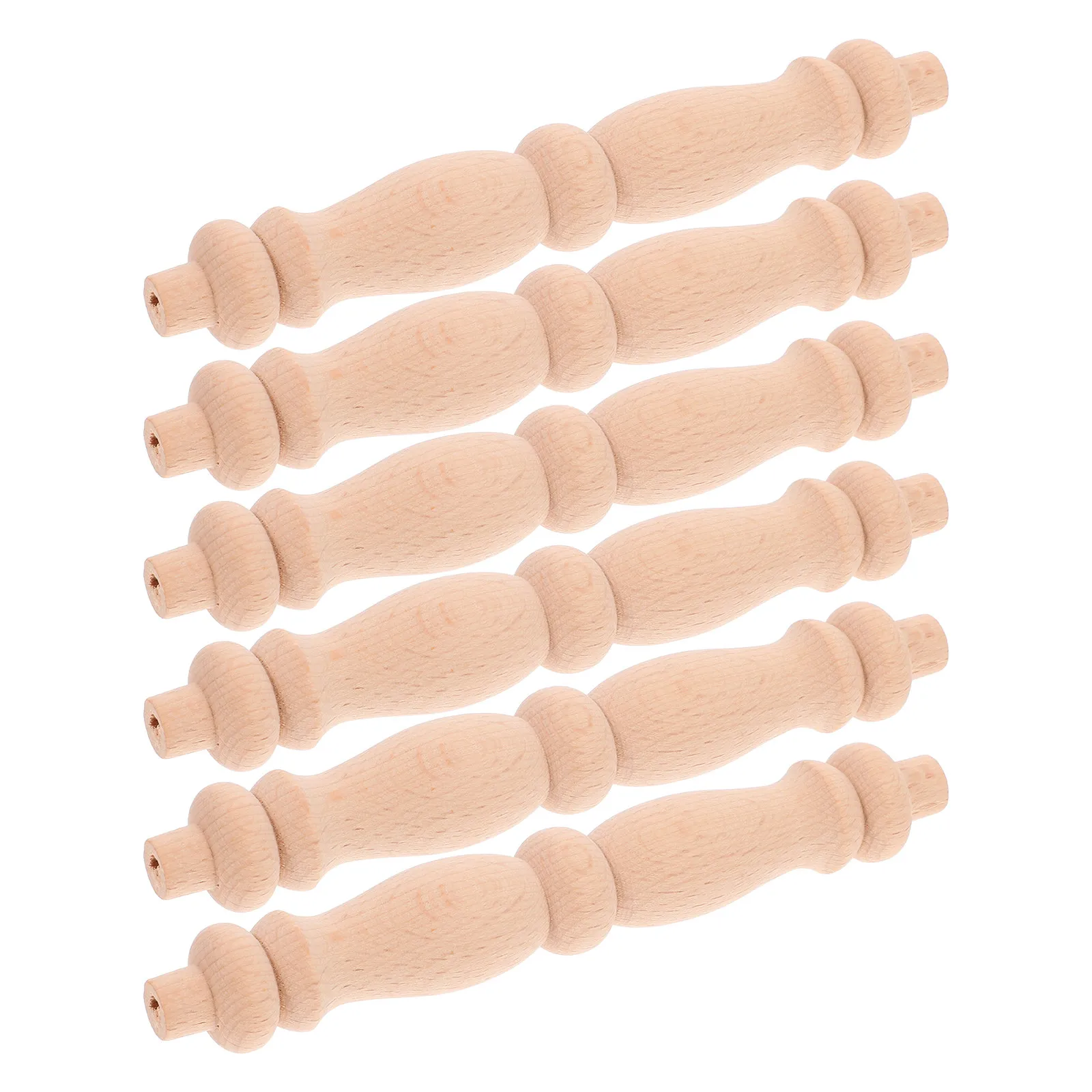 

6Pcs Solid Wood Spindles Unpainted Baluster for Wine Cabinet Kitchen Storage Guardrail Staircase Indoor Deck Porch Railing