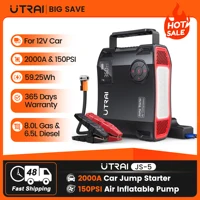 UTRAI 2000A 4 en 1 arrancador de batería de coche 150PSI inflador de aire banco de energía portátil refuerzo de emergencia para dispositivo de arranque de coches de 12V