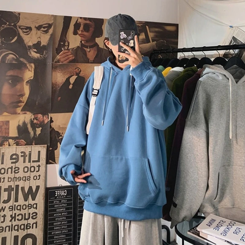 

Толстовки с шляпой, женские Harajuku, эстетические, толстые, свободные, унисекс, для колледжа, элегантные, универсальные, теплые, мягкие, милые, однотонные, модные, Ulzzang