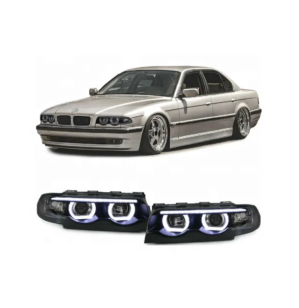 

Car enthusiasts 1995-2001 E38 LED angel eye headlights with a pair of silver black options