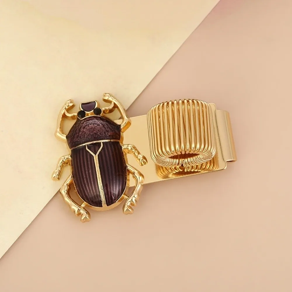 Creative Insect Series Pen Clip with Spring Metal Vintage Butterfly Rhinoceros Beetle Pen Clip Durable Heavy-Duty