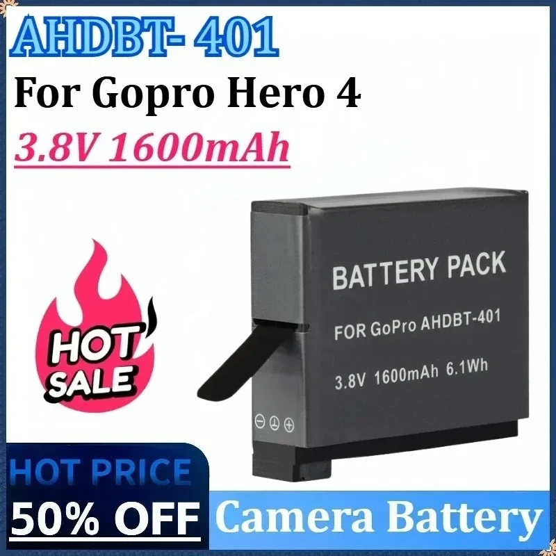 

Новый AHDBT-401, 3,8 В, 1600 мАч, аккумуляторная батарея для камеры Gopro Hero 4 для Go Pro Hero4, высококачественные аксессуары для экшн-камеры