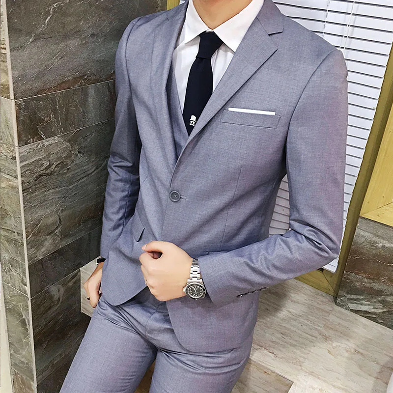 4-A62   Cross-border Men's Casual Suit Men's Groom Jacket Men's Suit Men's Suit Three-Foreign Trade Plus Size Suit