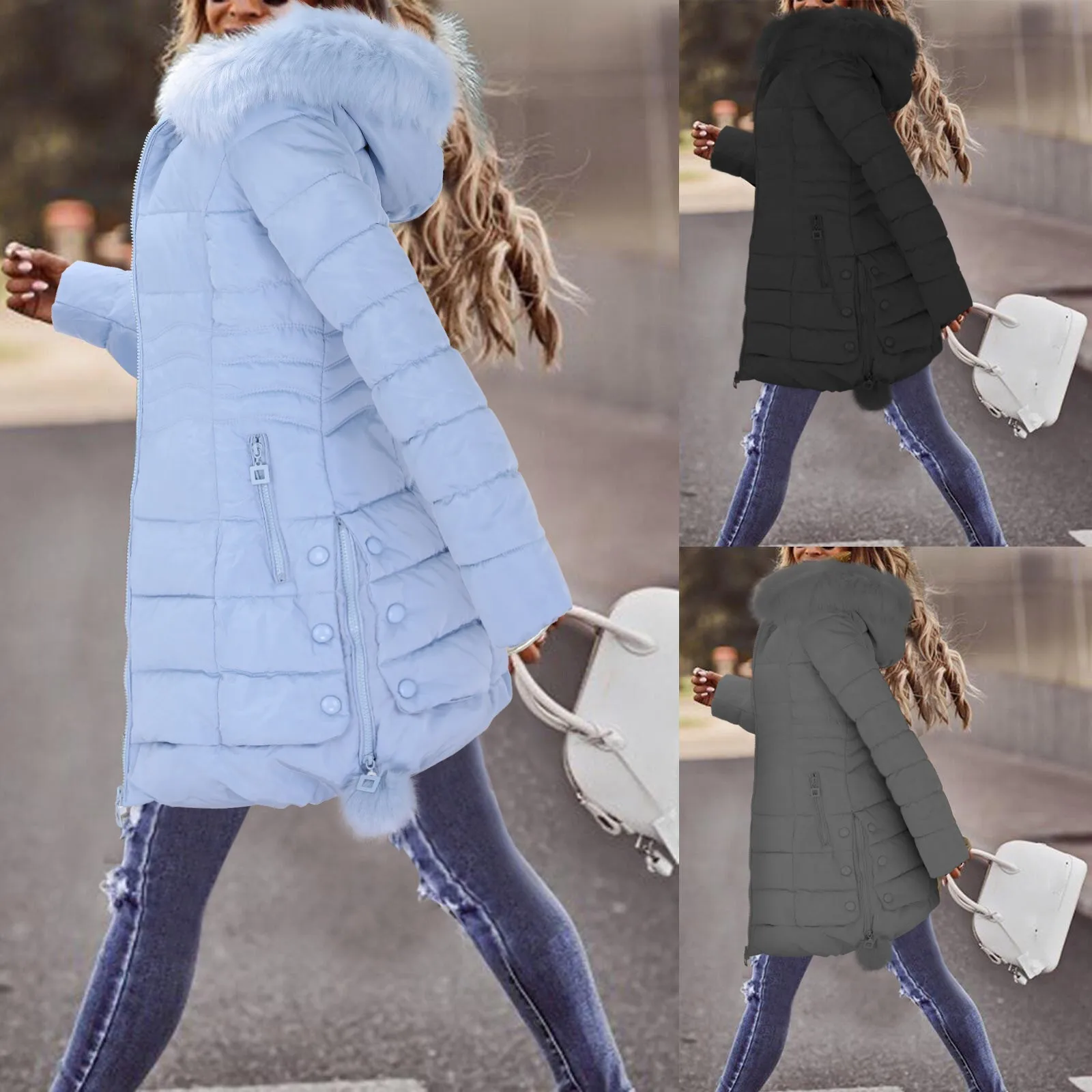 

Scrub Fleece Jacket Fleece Hoodie Women Women's Mid-length Coat Jacket Casual Jacket Long Sleeve Warm Jacket Womens Outer Wear