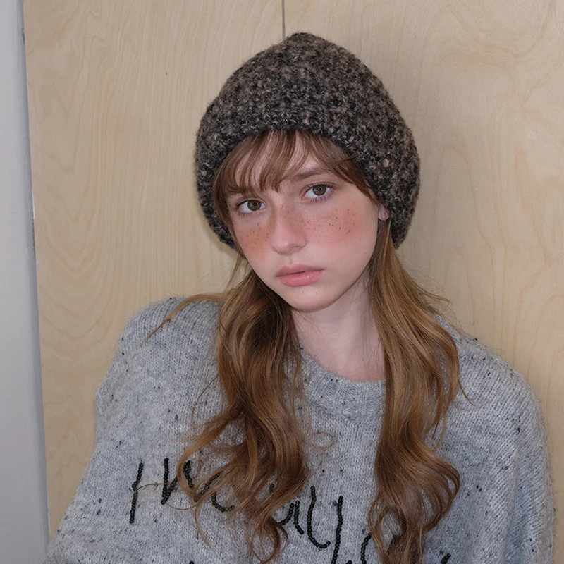 New Warm Winter Hat Heathered Cuffed Aran Beanie Hat Women Chunky Knit Hat For A Slimming Look Ins Trending For A Casual Outfit view 5