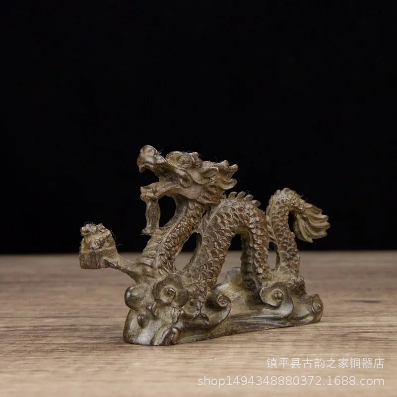 Brass Hanlong Paperweight Ornament Twelve Zodiac Dragon Home Living Room Office Shop Decoration