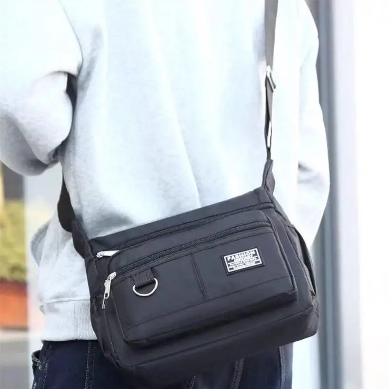 Large Capacity Men's Shoulder Bag Slant Cross Business Backpack Travel Bag Multiple Compartments for Out-of-town Work