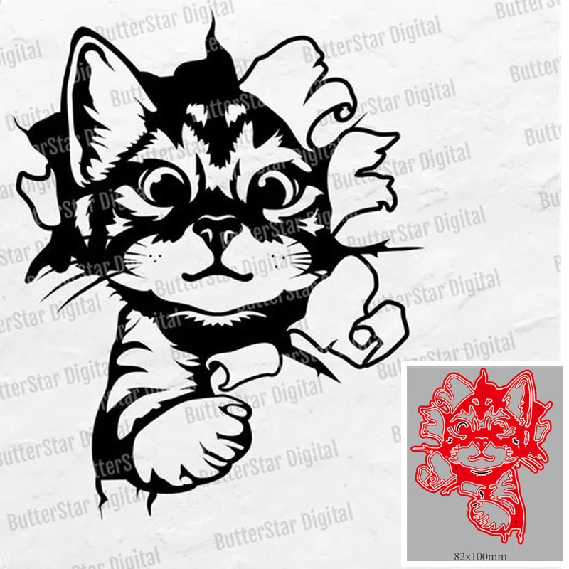 Metal Cutting Dies animal cat Decoration Scrapbook Paper Craft Knife Mould Blade Punch Stencils