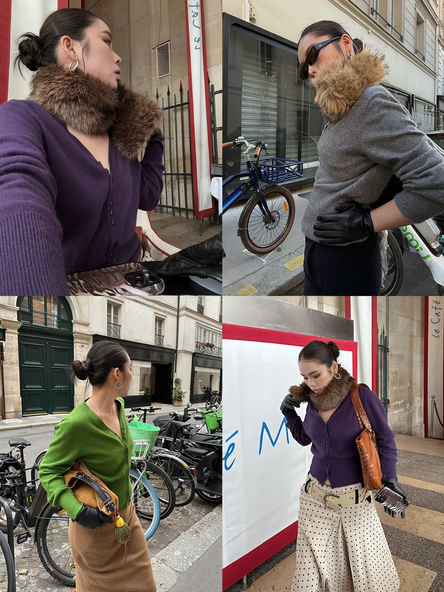 

Женский фиолетовый трикотаж с мехом енота, закрывающий талию, зимний теплый шерстяной свитер een ay, Новое поступление 202, облегающий крой для поездок на работу