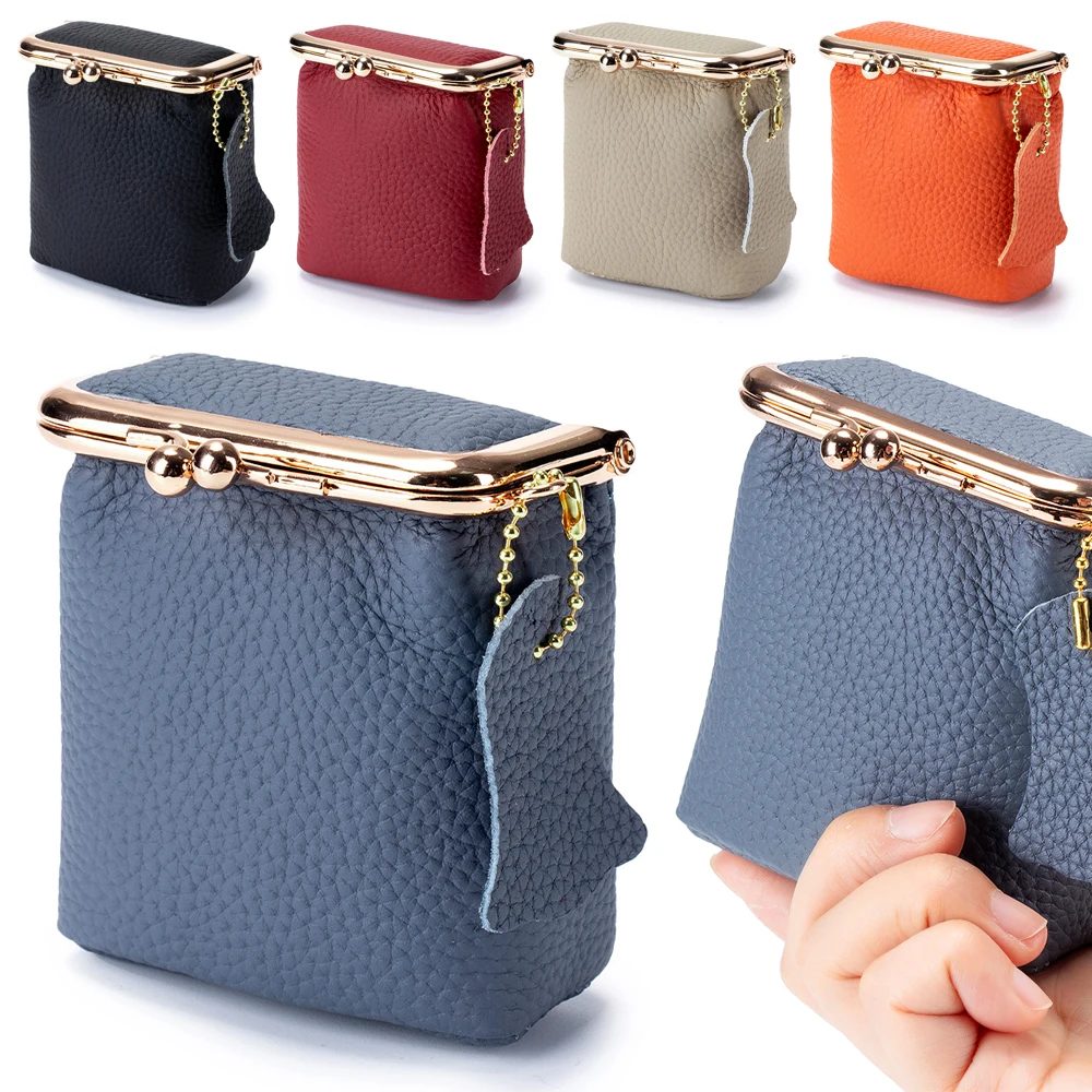 High Quality Portable Lipstick Pouch Genuine Leather Mini Cosmetic Bag Soft Keys Box