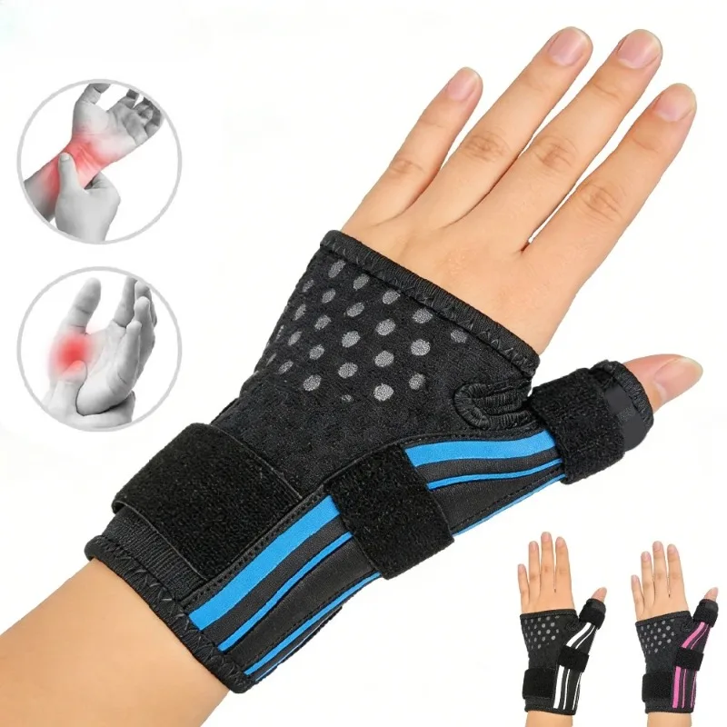 2pcs Adjustable Thumb Wrist Support Brace, Breathable Thumb Spica Splint for Carpal Tunnel,Universal Left & Right Hand