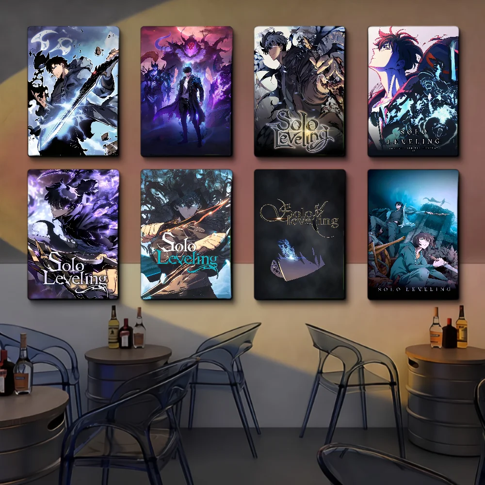 S-Solo L-Leveling Movie Sticky Posters Whitepaper Sticker DIY Room Bar Cafe Posters Wall Stickers