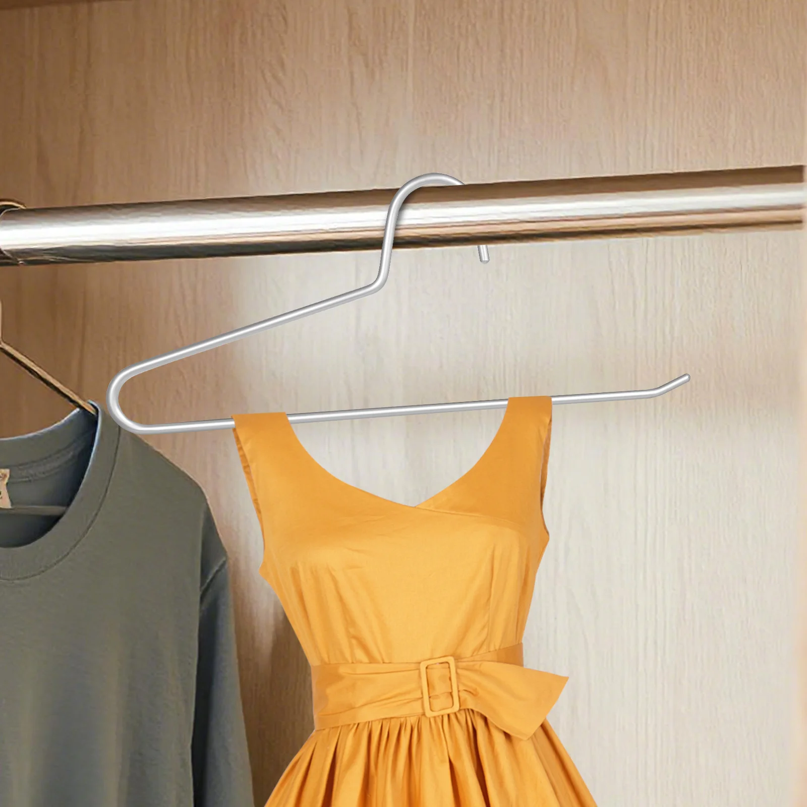 

10Pcs Aluminum Alloy Pants Hangers Non-Slip Space Saving Jean Hangers for Closet Organizing Trousers and Skirts Storage