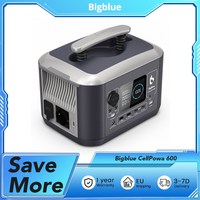 Bigblue CellPowa 600 Portable Power Station, 537.6Wh 600W Outdoor Generator, 3500+ Cycle LiFePO4, 0-80% in 1.6Hrs, 2*AC, 2*DC
