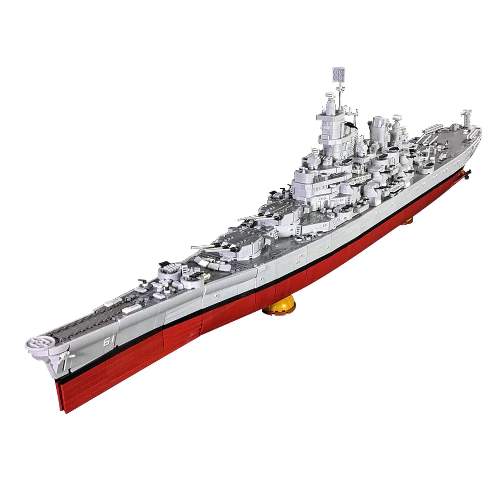 

MOC USS Iowa BB-61 Battleship Building Blocks Model World War II Navy Military Battleship Bricks Assembly Toy Kids Birthday Gift