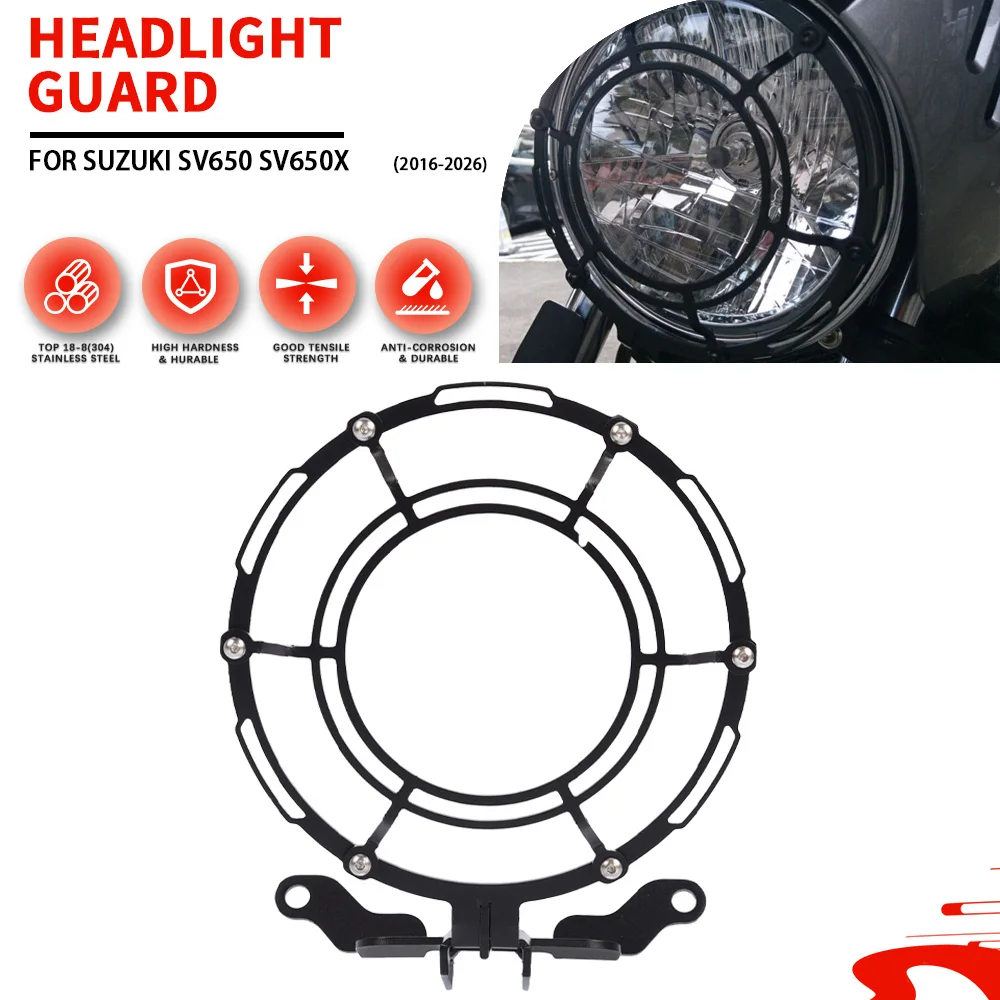 

For SUZUKI SV 650 SV650 SV650X 2016 2017 2018-2025 2026 SV 650X ABS Cafe Racer Motorcycle Headlight Guard Cover Grill Protector