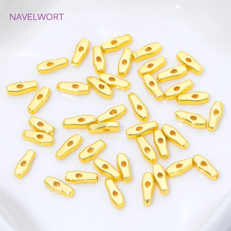 Contas espaçadoras irregulares banhadas a ouro 18K para fabricação de joias, barra espaçadora para fabricação de joias, separador de contas, acessórios DIY