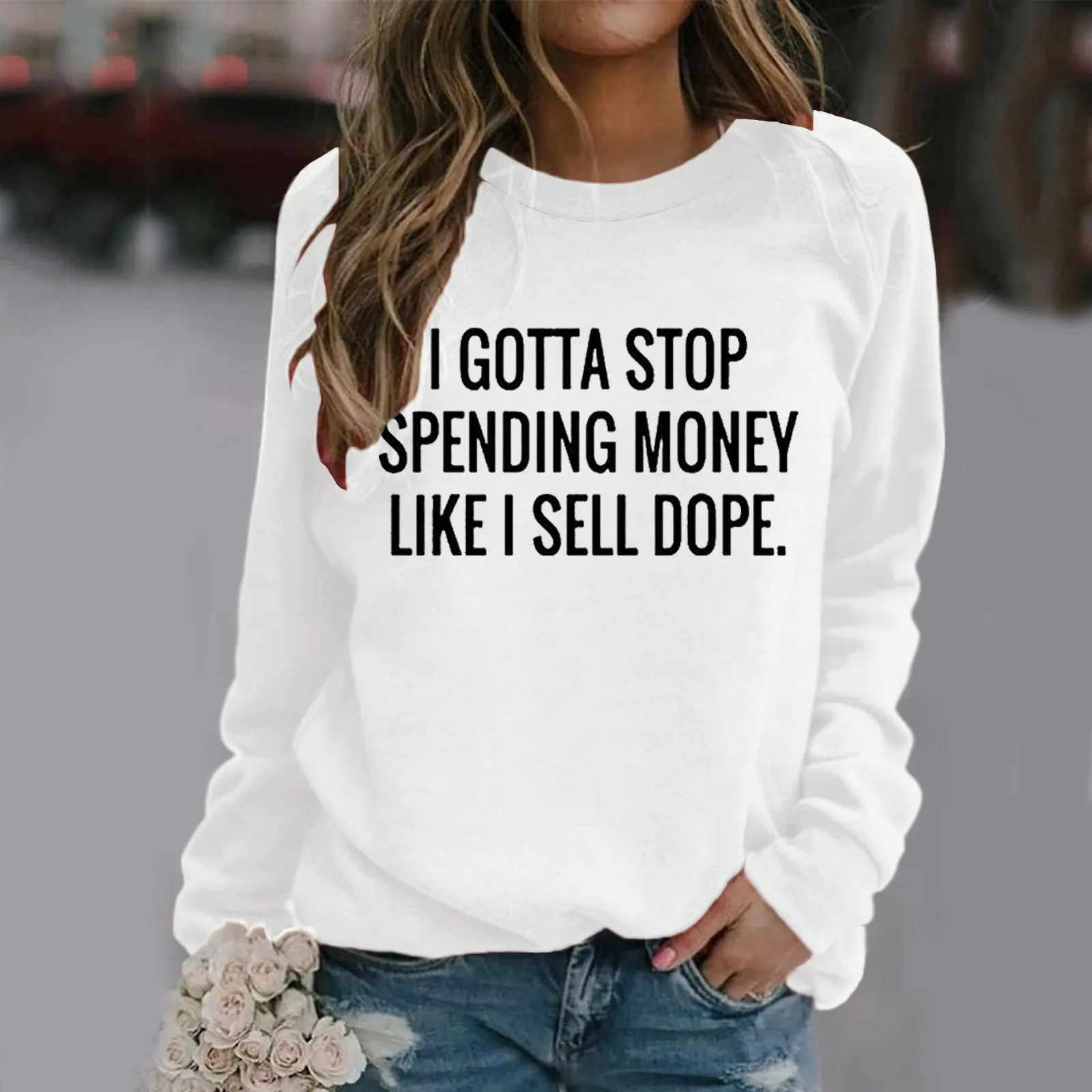 

Light Hoodies for Women Women's Pullover Fashion Letter Printing O Neck Long-sleeved Loose Sweatshirt Casual Cute Sweatshirt