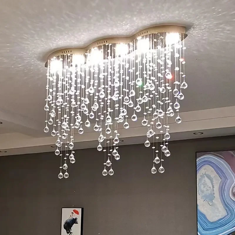 

Modern Minimalist Living Room Crystal Chandelier Ceiling Light Creative Art Front Desk Dining Room Dining Room Lighting Bar Coun