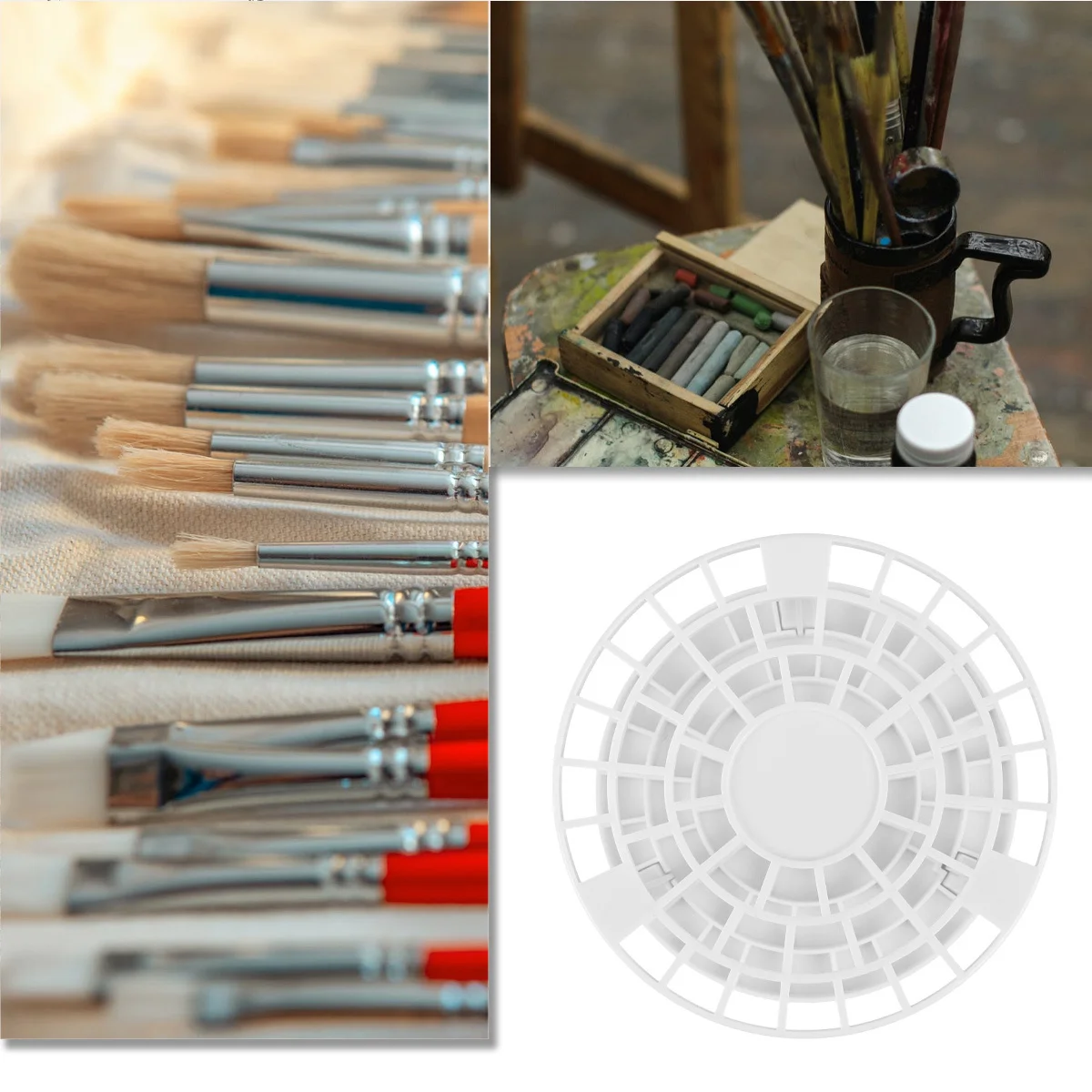 46-Holes Paint Storage Rack Simple Lightweight Painting Pen Stand Durable Drawing Pen Holder For Home Office Student Supplies