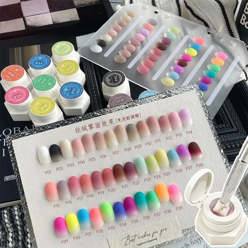 39-Farben Air Cushion Patting Gel, hochsättigendes Blush-Gradient-Ombre-Nagelkunstgel, kein Reinigen erforderlich, UV-LED-härtender, ablösbarer Nagellack – Detail 10