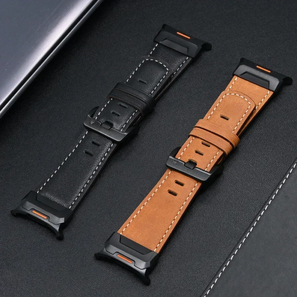 Luxury Leather Band For Samsung Galaxy Watch Ultra 47mm QuickFit Men Business Belt Correa For SAMSUNG GALAXY ULTRA 47MM Bracelet image 3