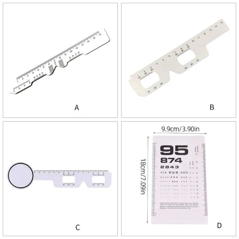 Y51B PD Rule Ruler Eye Chart Eye Occluder Pocket Double Side Eye Test Eye Test Test Test