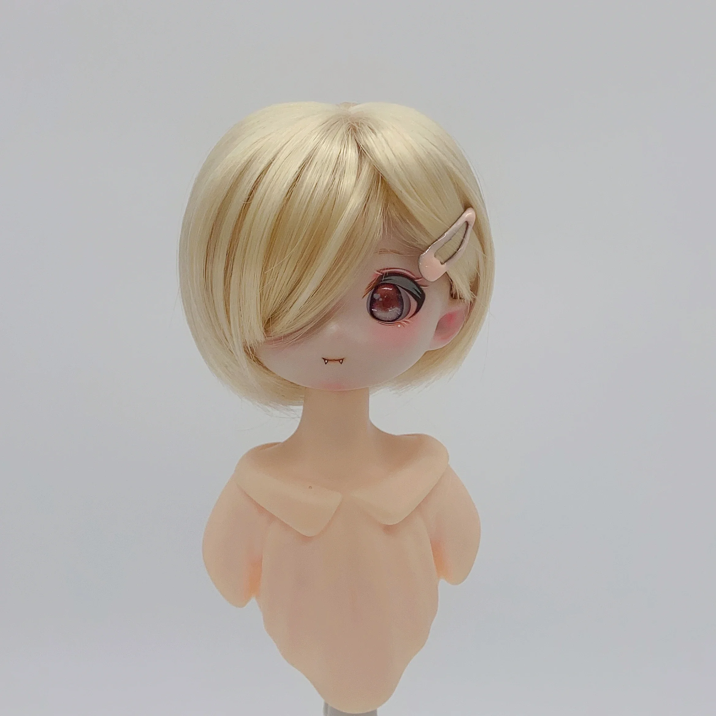 Doll's Wig for 1/3 1/4 1/6 Bjd Doll Female Short Hair Student Girl Wig Versatile Cute Anime Diy Toys Accessory, No Doll