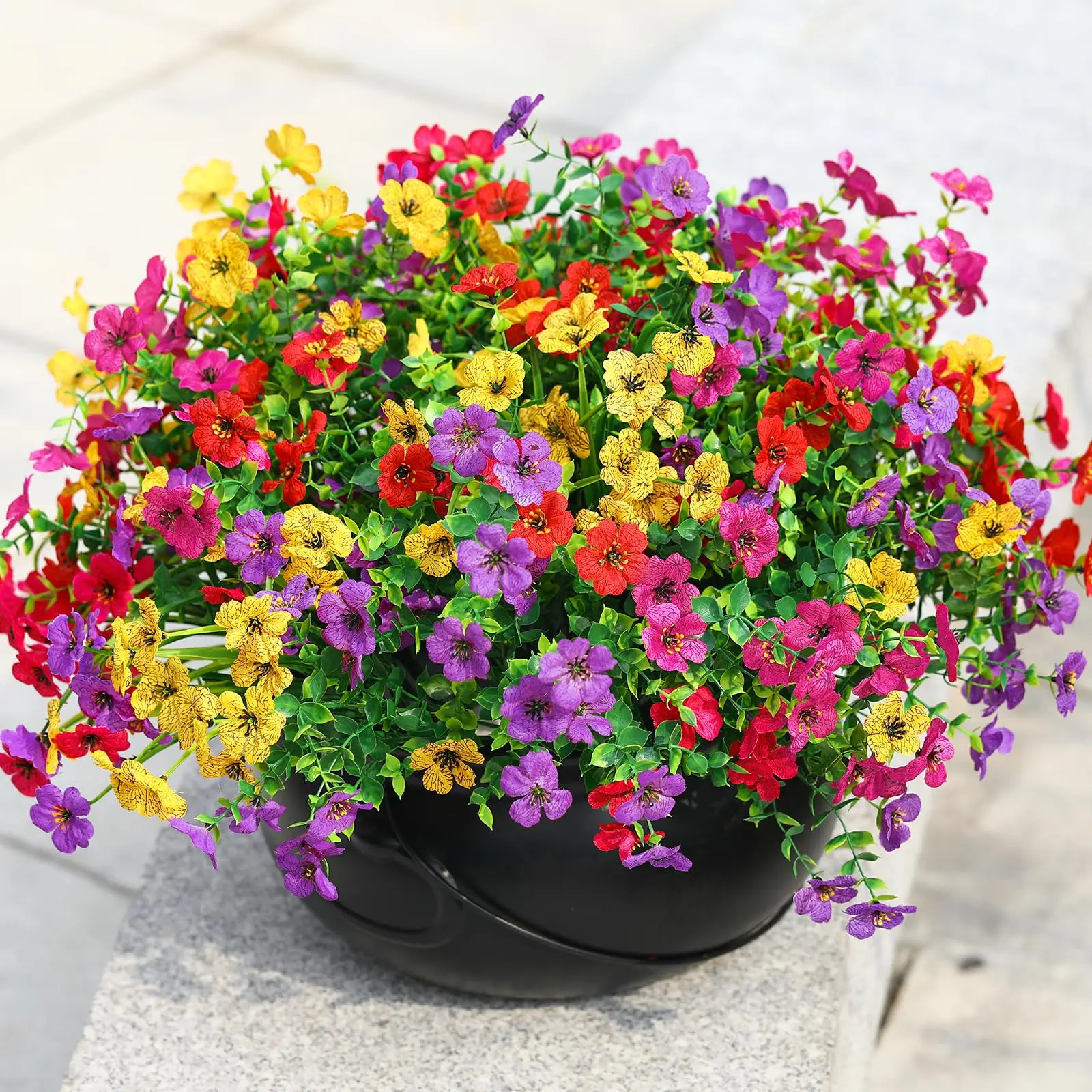 

16pcs Artificial Flowers Outdoor Decoration, for Indoor Outdoor Hanging Baskets Garden Porch Window Home Vases Wedding Farmhouse