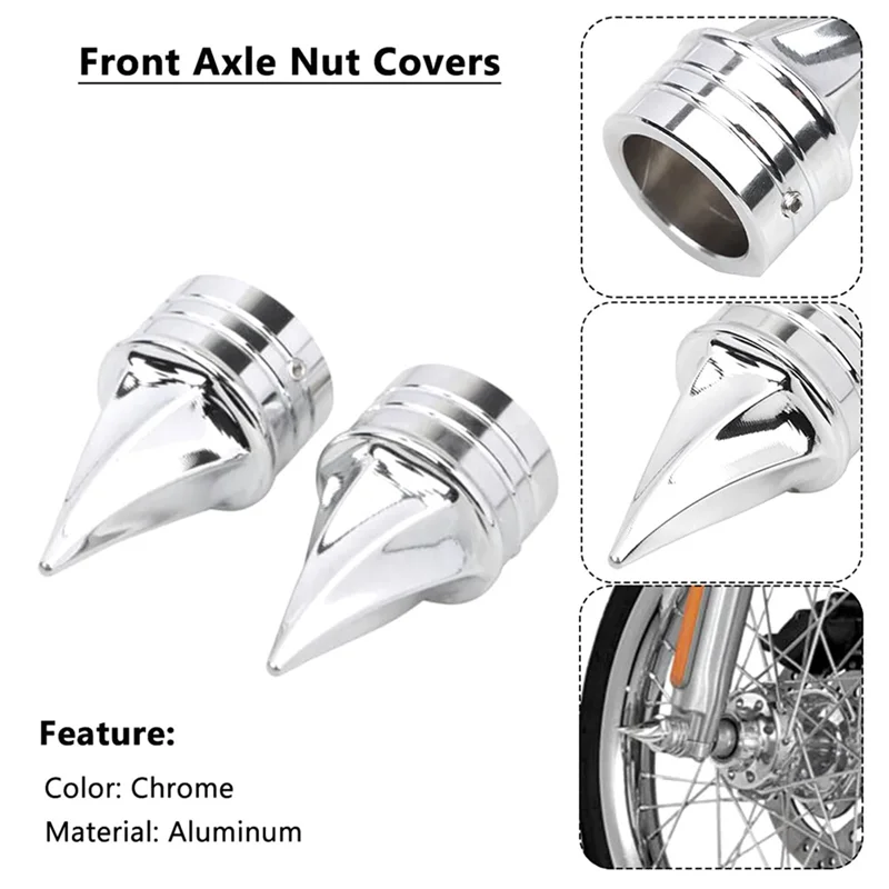 Better-Chrome Front Axle Cap Nut Covers For Electra Street Glide Dyna Low Rider