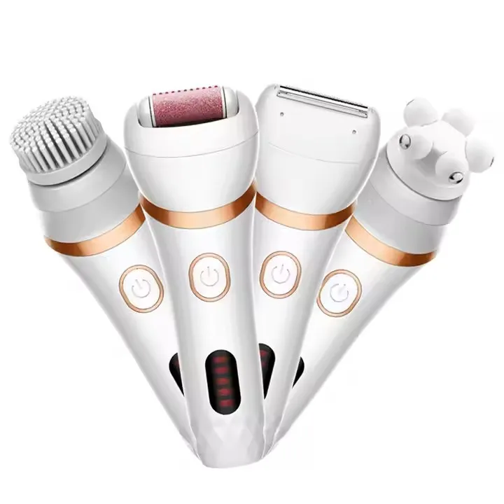 

NEW 4in1 Callus Remover for Feet Rechargeable Foot File Hard Skin Remover Waterproof Dead Skin with 4 Roller Heads Hair Trimmer