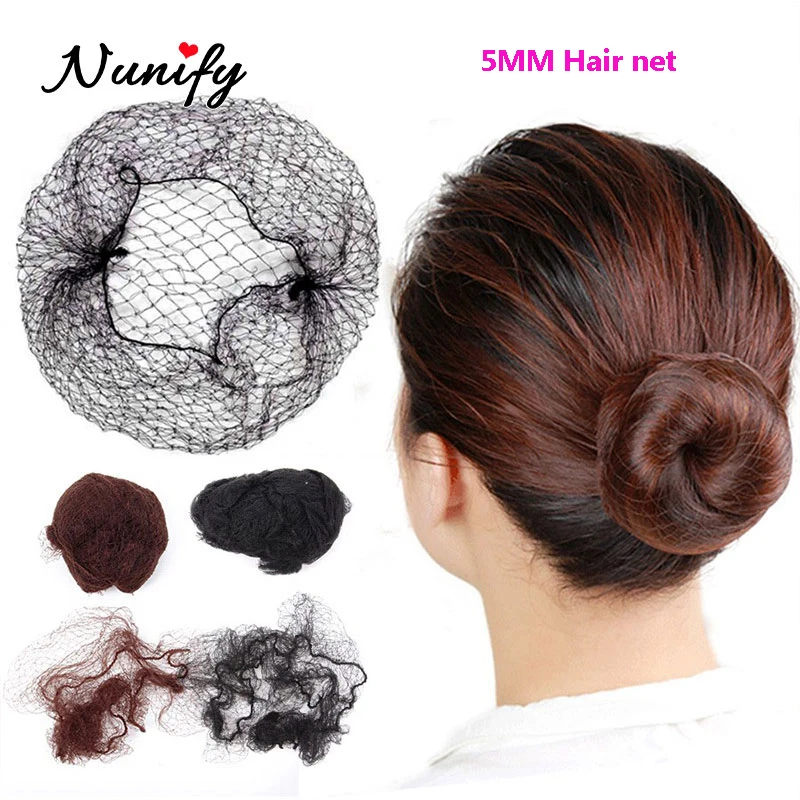 

20Inch Hair Bun Net For Women 100Pcs Wholesale Durable Nylon Wig Net For Packing Long Hair 5Mm Black Mesh Hair Styling Hairnets