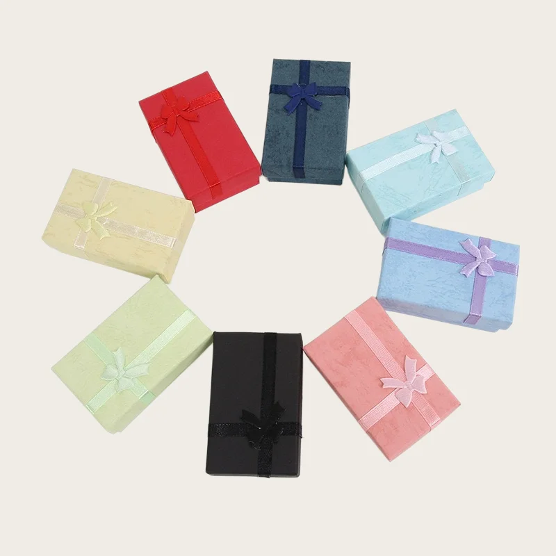 Lote de 12 Cajas de Papel para Exhibición de Joyería de 5x8cm, Caja Organizadora para Collares, Pendientes y Anillos