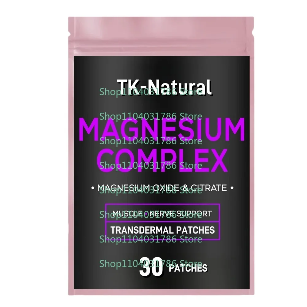 30 Patches Magnesium Citrate & Oxide Complex Transdermal Patches - Helps Support Bone Density and Strength, Muscles, Energy