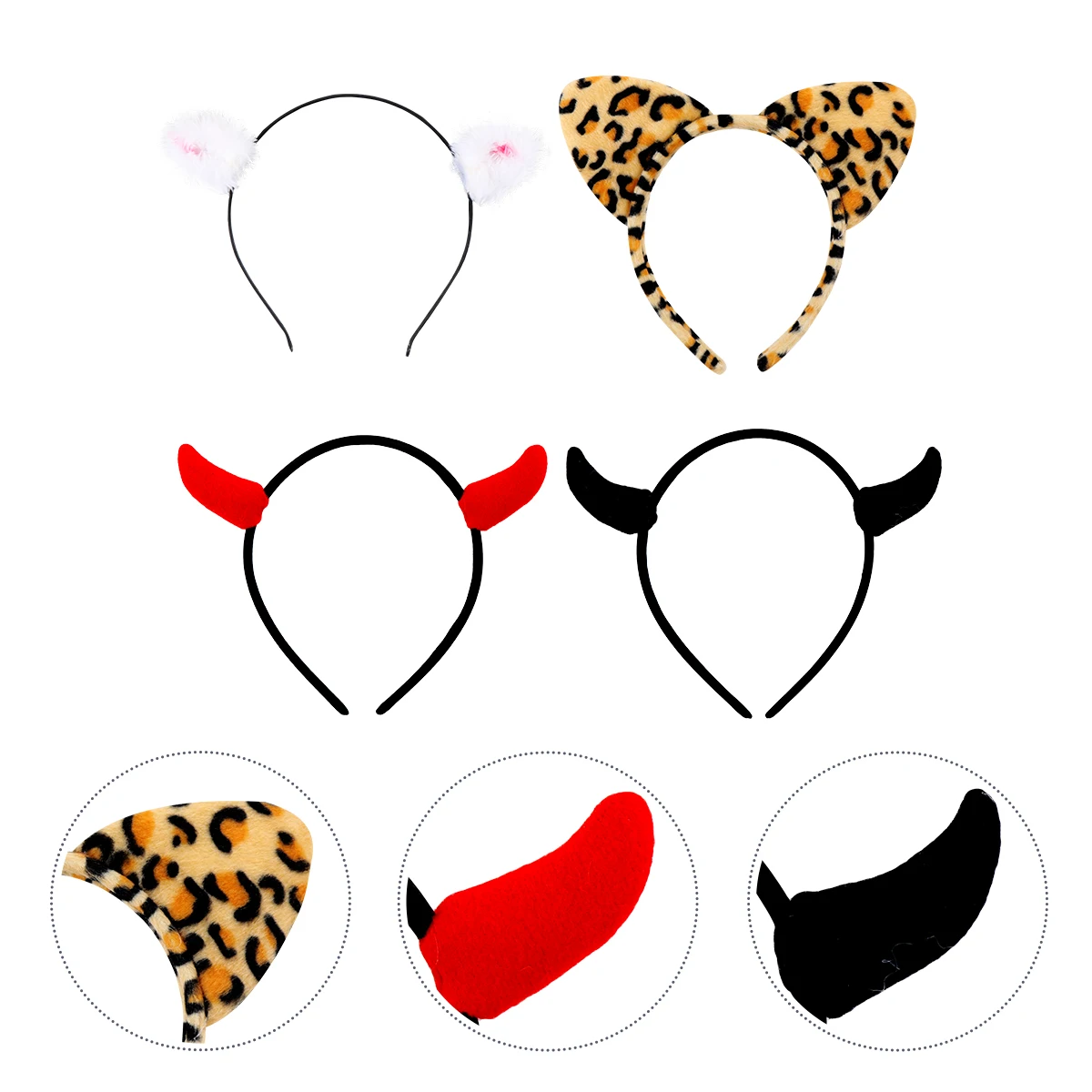 

4pcs Hair Clasp Party Favor Headband Masquerade Horn Hair Hoop For Women Girls Cosplay Birthday Costume Accessory