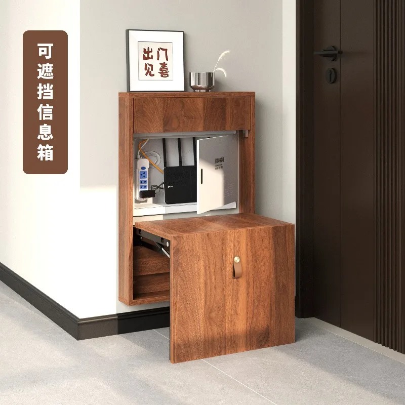 For Weak Current Box Coverage, Ultra-thin Wall-mounted Folding Stool, Invisible Telescopic Space-saving Multimedia Information