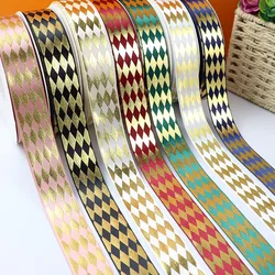 5 Yards 25mm Bronzing Ribbon Gift Flowers Wrapping Wedding Christmas Decoration DIY Hair Bows Accessories