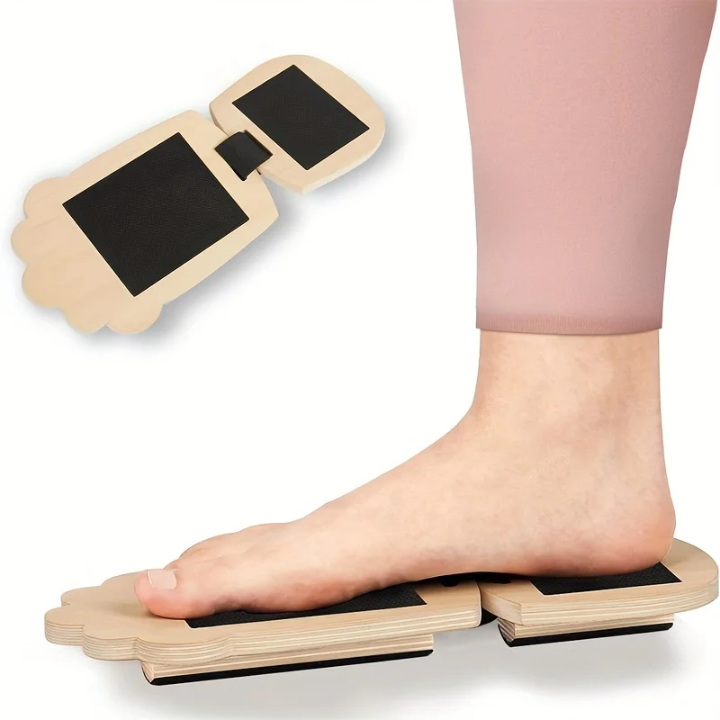 Wooden Foot Stretcher and Posture Corrector - Single Leg Balance Training Device for Yoga and Flexibility Enhancement