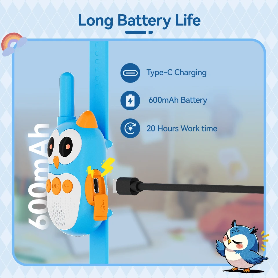 Retevis RT30W เด็ก Walkie Talkie ชุด Type-C ชาร์จแบบพกพาวิทยุของเล่นสําหรับ Boys & Girls Camping ขี่จักรยานสํารวจ