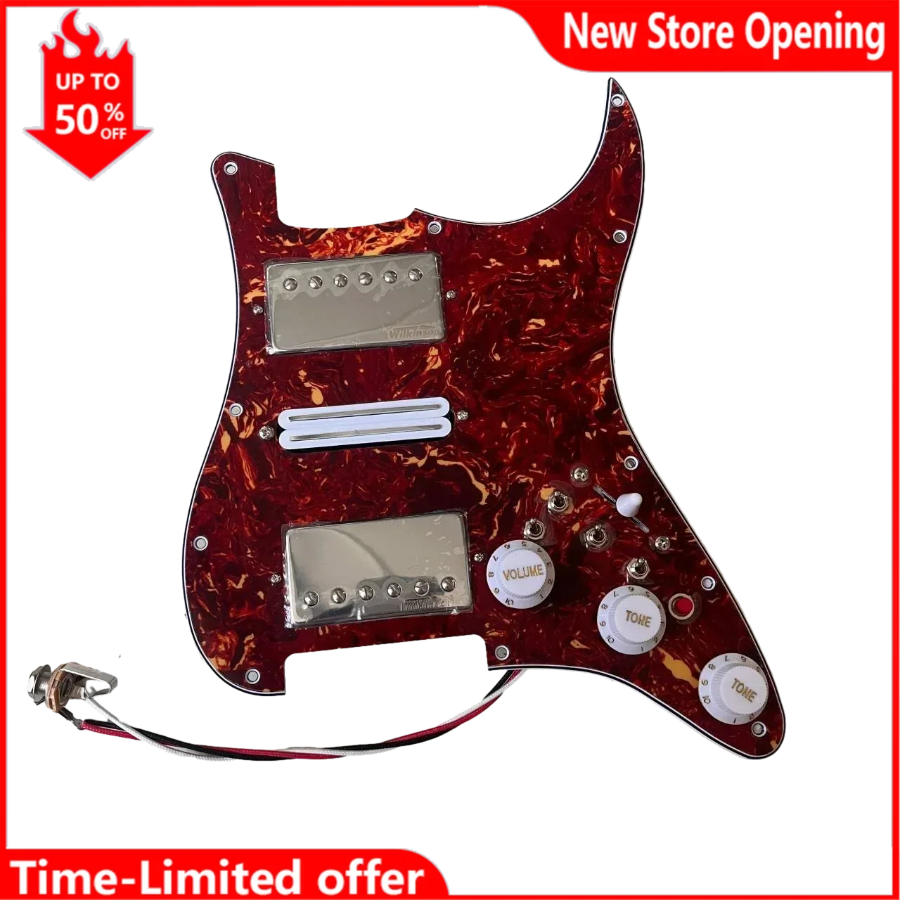 

HSH Prewired Guitar Pickguard Set, Alnico 5 Humbucker Pickups，Coil Splitting Switch ，For Parts Replacement