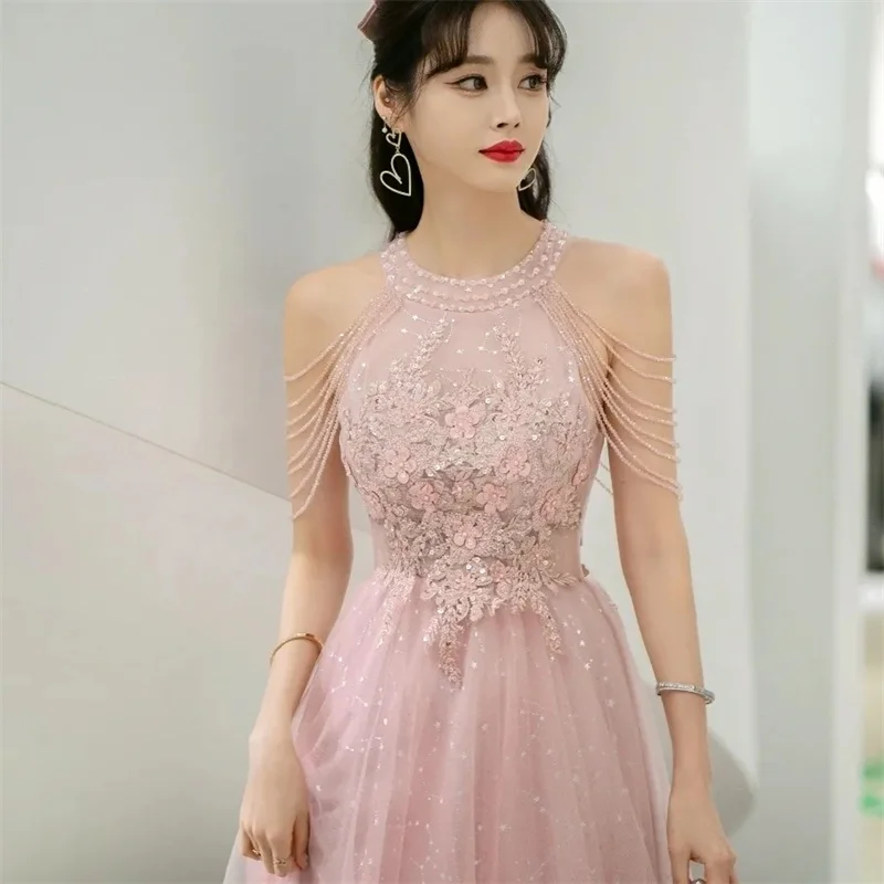 Pink Evening Dress for Women 2023 New Summer Graduation Season Temperament Celebrity Banquet Bridesmaid Engagement Birthday Dres