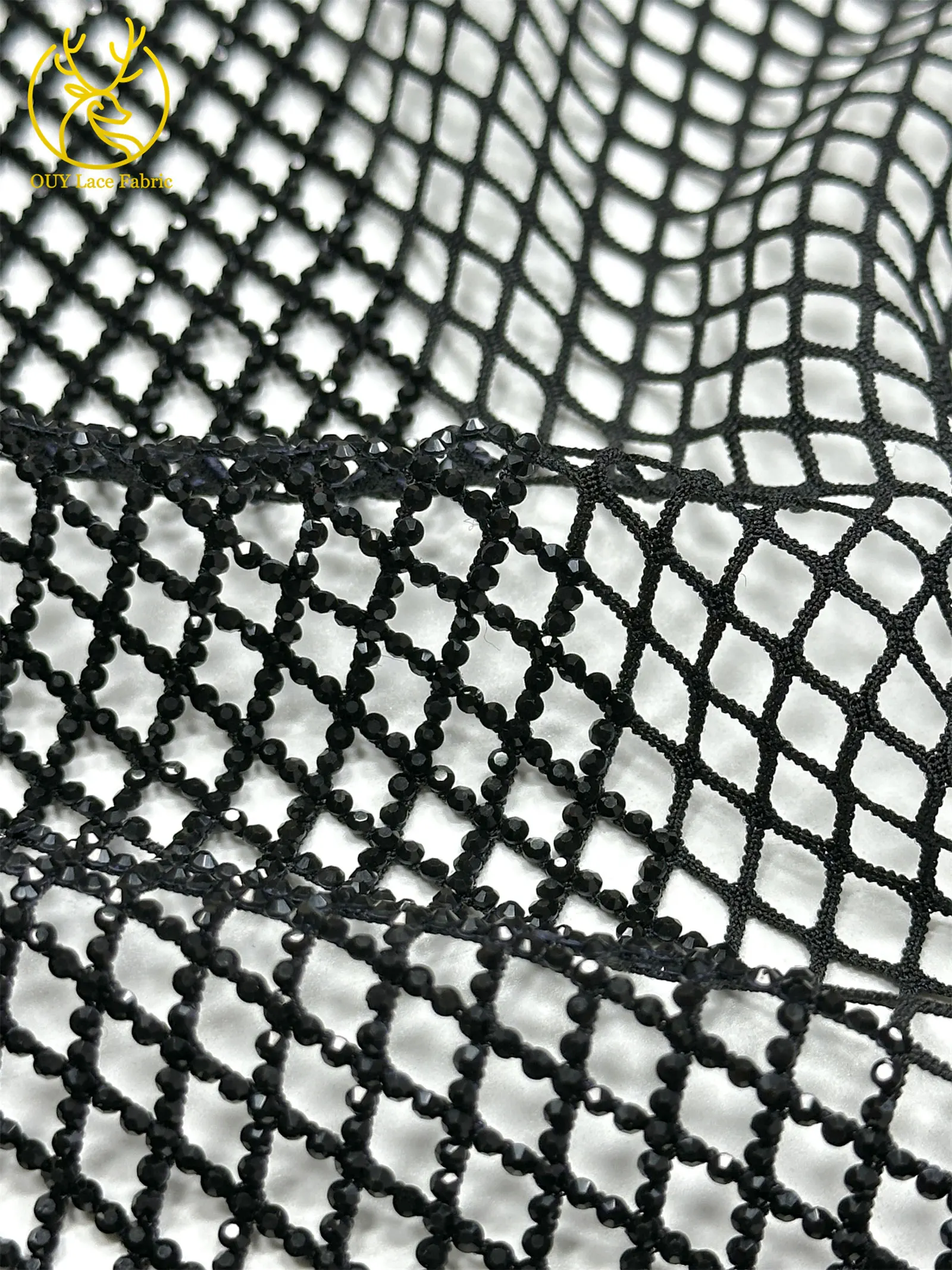 Eisblauer Nigerianischer Glasdiamant-Netzstoff 2026 Hochwertiger Afrikanischer Spitzenstoff Hochglänzender Hochzeits- und Partykleid-Stoff zum Nähen – Detail 21