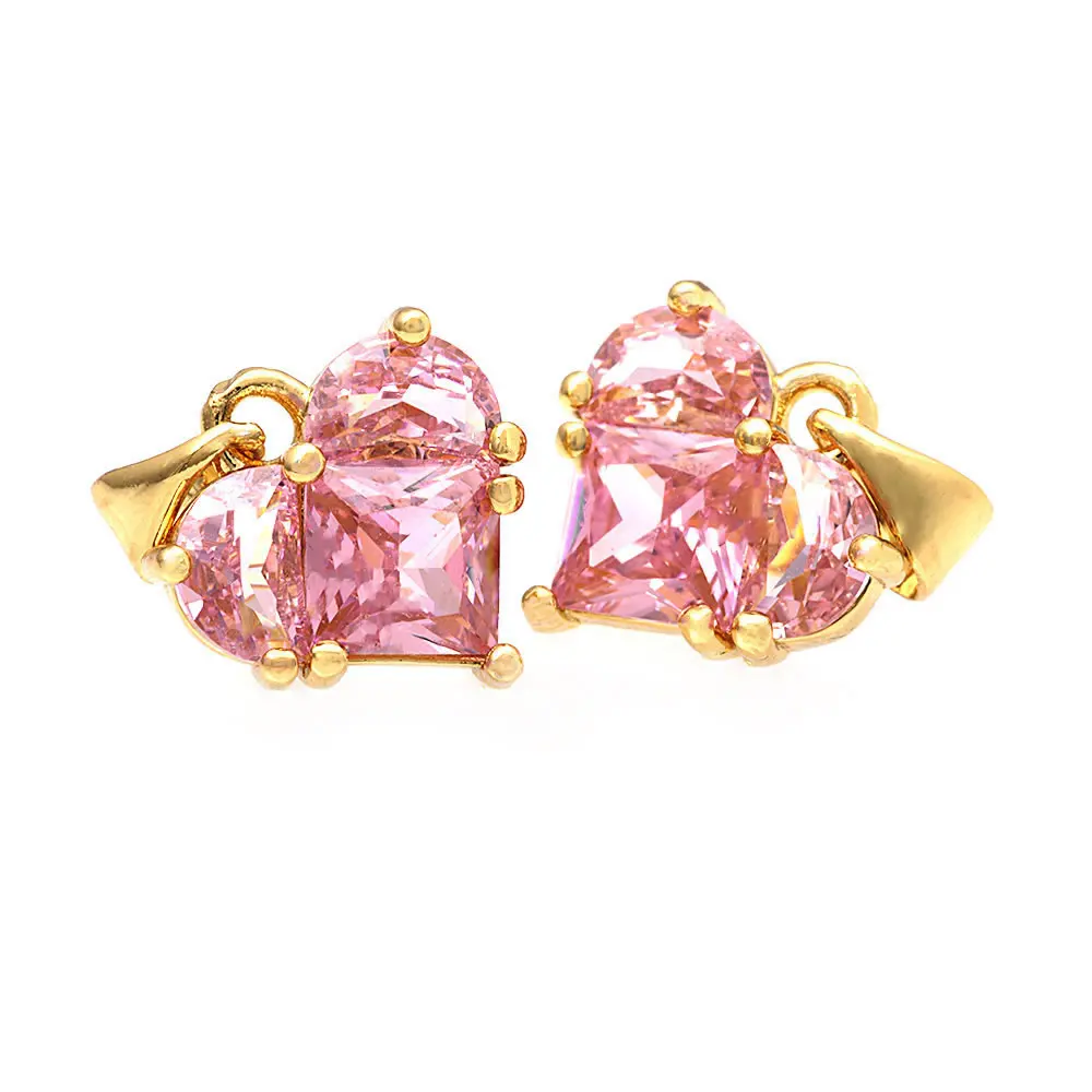 18K Gold Farbe Messing und Zirkon Herz Charms Anhänger Hochwertige Schmuckherstellung Halskette Ohrringe Zubehör für Frauen – Detail 38