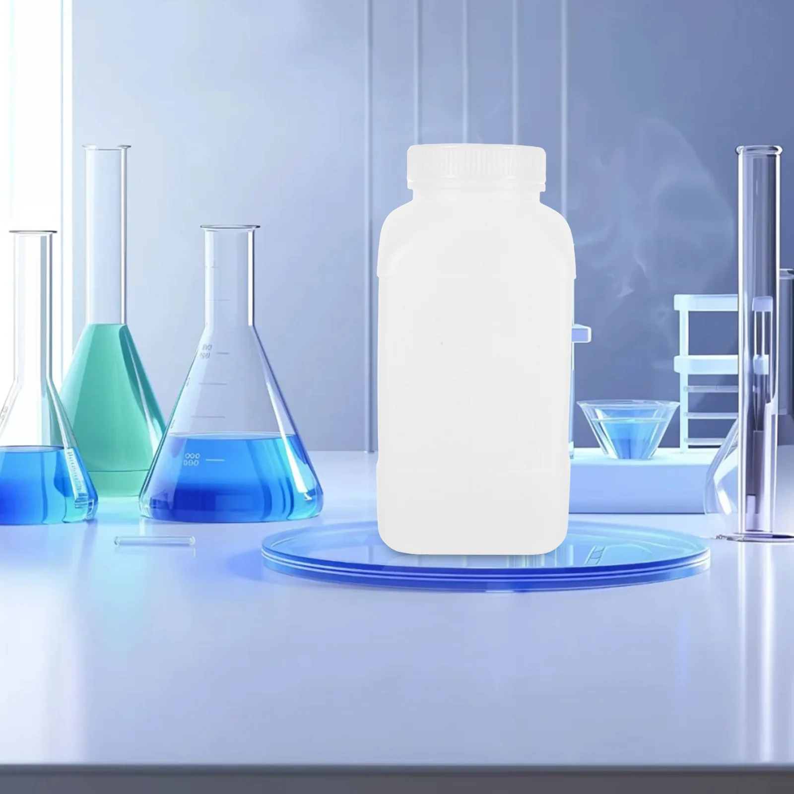 2개 1000ml 와이드 마우스 시약병 플라스틱 실험실 화학 저장 용기 대용량 사각형 액체병