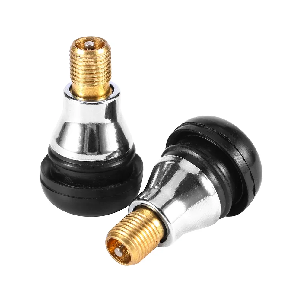صمامات إطارات نحاسية كروم للسيارات والدراجات النارية ، صمام عجلات بدون أنبوبي ، TR412 AC, 1 طاءات
