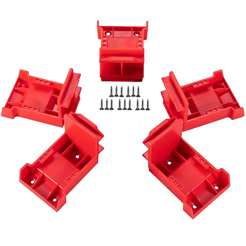 

AT19-5Pcs 2-In-1 Tool Hanger Dock - Wall-Mounted Battery Holder For 14.4V-20V For Milwaukee 18V Batteries